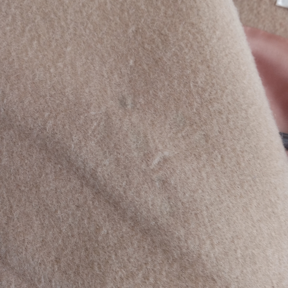 Bill Blass Wool Pea Coat Tan Cream - Picture 5 of 6